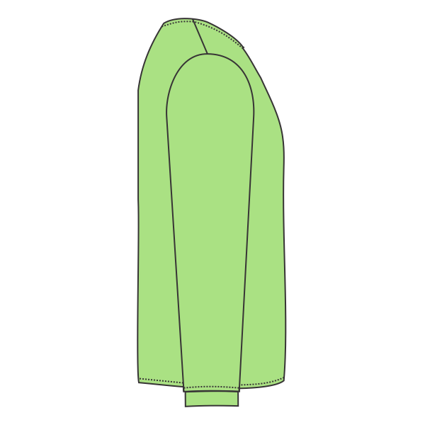 Port & Co Tall Long Sleeve Essential Pocket Tee, Lime, Right Sleeve (Long) view