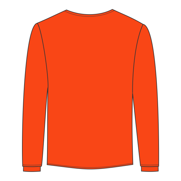 Port & Co Tall Long Sleeve Essential Pocket Tee, Orange, Back view