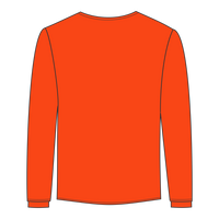 Port & Co Tall Long Sleeve Essential Pocket Tee, Orange, Back view