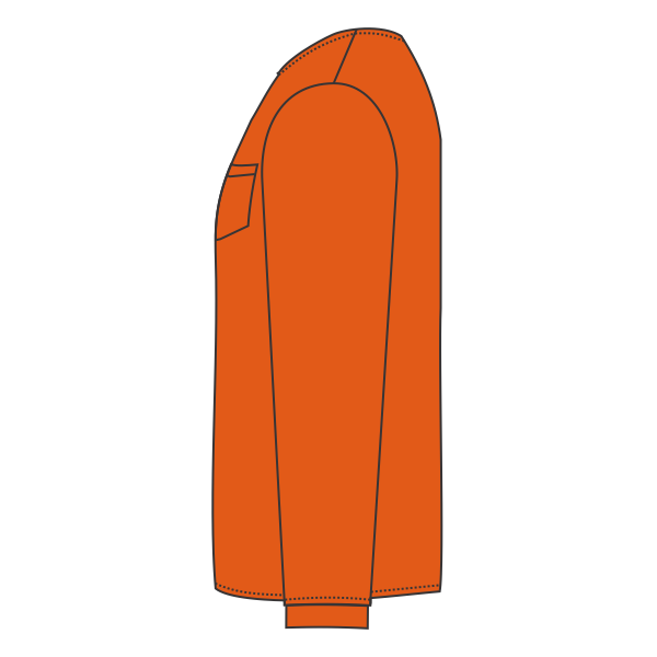 Port & Co Tall Long Sleeve Essential Pocket Tee, Orange, Left Sleeve (Long) view