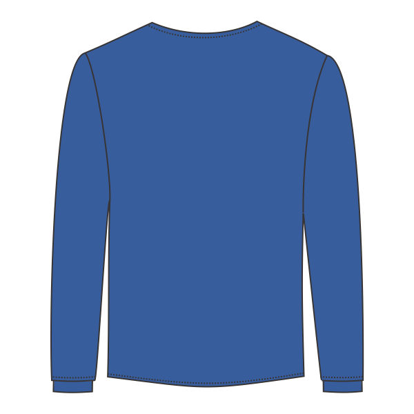 Port & Co Tall Long Sleeve Essential Pocket Tee, Royal, Back view