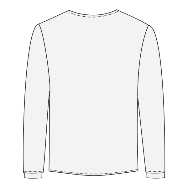 Port & Co Tall Long Sleeve Essential Pocket Tee, White, Back view