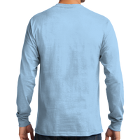 Port & Co Tall Long Sleeve Essential Tee, Light Blue, Back view