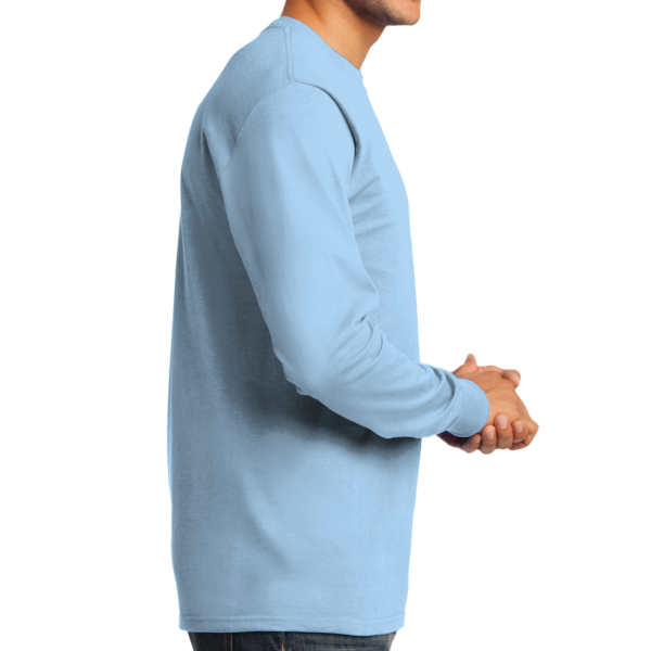 Port & Co Tall Long Sleeve Essential Tee, Light Blue, Right Side view