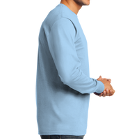 Port & Co Tall Long Sleeve Essential Tee, Light Blue, Right Side view