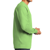 Port & Co Tall Long Sleeve Essential Tee, Lime, Right Side view