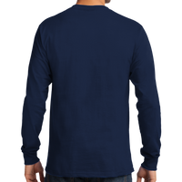 Port & Co Tall Long Sleeve Essential Tee, Navy, Back view