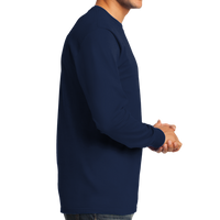 Port & Co Tall Long Sleeve Essential Tee, Navy, Right Side view