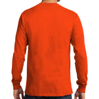 Port & Co Tall Long Sleeve Essential Tee, Orange, Back view