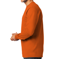 Port & Co Tall Long Sleeve Essential Tee, Orange, Left Side view