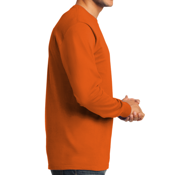 Port & Co Tall Long Sleeve Essential Tee, Orange, Right Side view