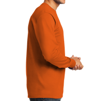 Port & Co Tall Long Sleeve Essential Tee, Orange, Right Side view