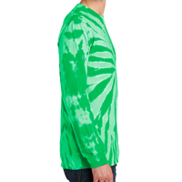 Port & Co Tie Dye Long Sleeve Tee, Kelly, Right Sleeve view