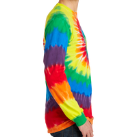 Port & Co Tie Dye Long Sleeve Tee, Rainbow, Right Sleeve view