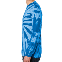 Port & Co Tie Dye Long Sleeve Tee, Royal, Left Sleeve view