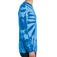 Port & Co Tie Dye Long Sleeve Tee, Royal, Right Sleeve view