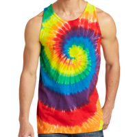 Port & Co Tie Dye Tank Top, Rainbow, Front view