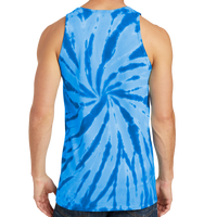 Port & Co Tie Dye Tank Top, Royal, Back view