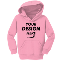 Port & Co Toddler Core Fleece Pullover Hooded Sweatshirt, Candy Pink, Front view, Mockup