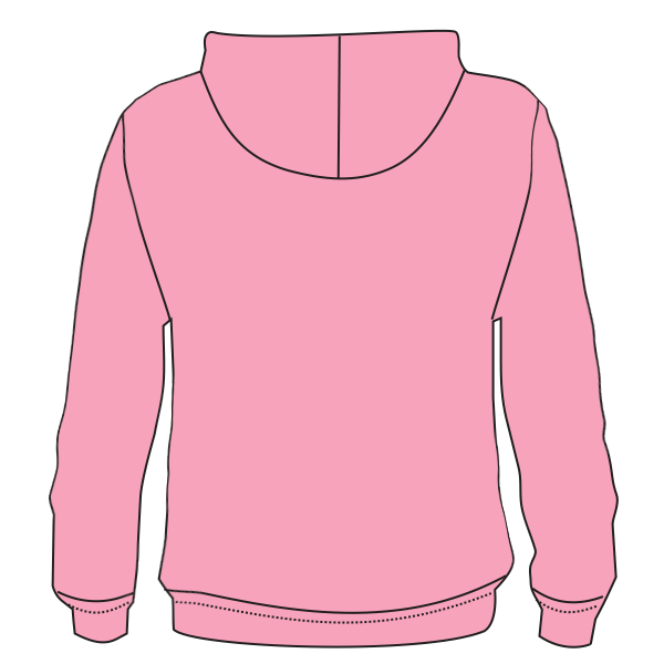 Port & Co Toddler Core Fleece Pullover Hooded Sweatshirt, Candy Pink, Infant Back view