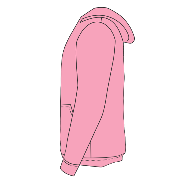 Port & Co Toddler Core Fleece Pullover Hooded Sweatshirt, Candy Pink, Left Sleeve view