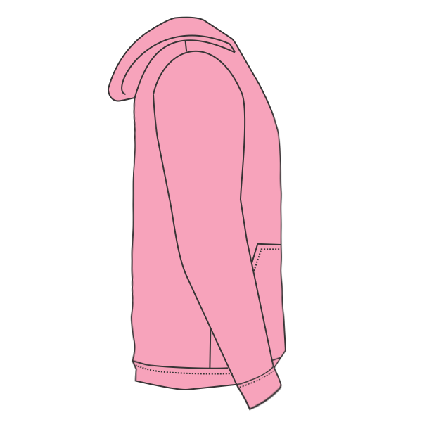 Port & Co Toddler Core Fleece Pullover Hooded Sweatshirt, Candy Pink, Right Sleeve view