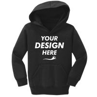 Port & Co Toddler Core Fleece Pullover Hooded Sweatshirt, Jet Black, Front view, Mockup