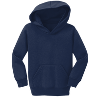 Port & Co Toddler Core Fleece Pullover Hooded Sweatshirt, Navy, Front view