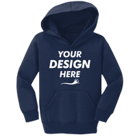 Port & Co Toddler Core Fleece Pullover Hooded Sweatshirt, Navy, Front view, Mockup