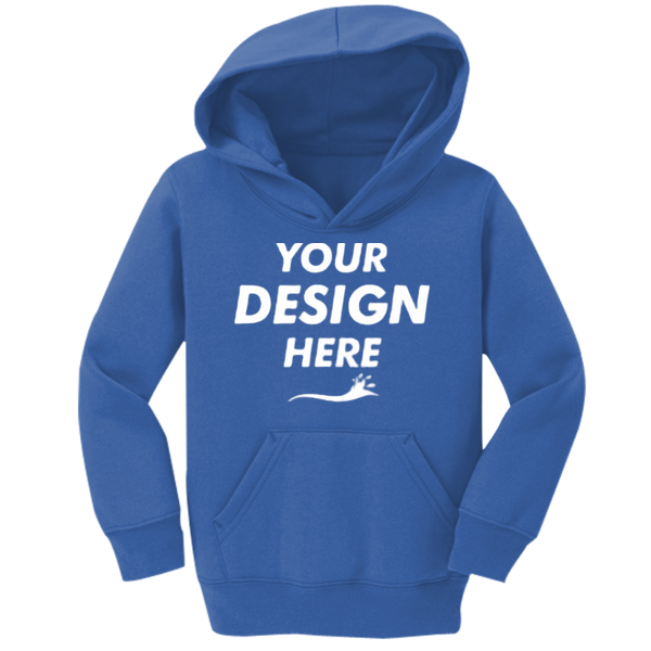 Port & Co Toddler Core Fleece Pullover Hooded Sweatshirt, Royal, Front view, Mockup