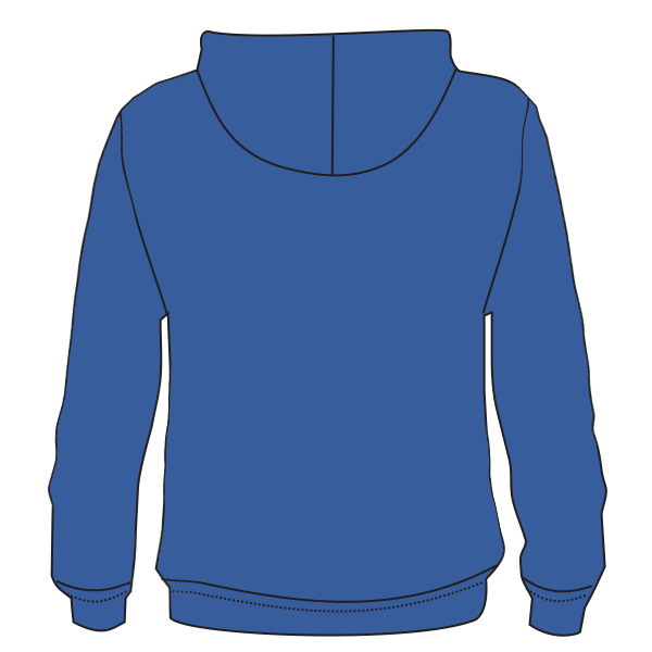 Port & Co Toddler Core Fleece Pullover Hooded Sweatshirt, Royal, Infant Back view