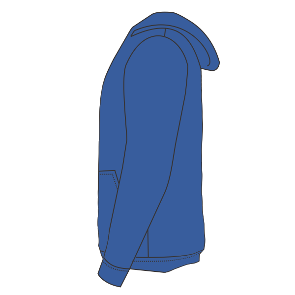 Port & Co Toddler Core Fleece Pullover Hooded Sweatshirt, Royal, Left Sleeve view