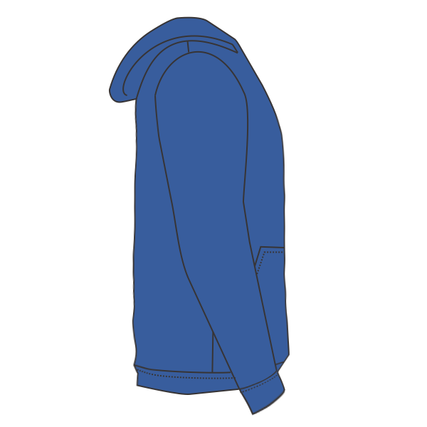 Port & Co Toddler Core Fleece Pullover Hooded Sweatshirt, Royal, Right Sleeve view