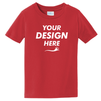 Port & Co Toddler Fan Favorite Tee, Bright Red, Front view, Mockup