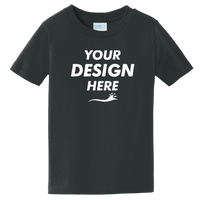 Port & Co Toddler Fan Favorite Tee, Jet Black, Front view, Mockup