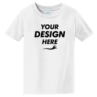 Port & Co Toddler Fan Favorite Tee, White, Front view, Mockup