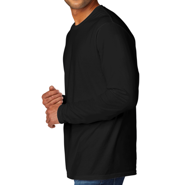 Port & Co Tri Blend Long Sleeve Tee, Black, Left Sleeve view
