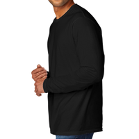 Port & Co Tri Blend Long Sleeve Tee, Black, Left Sleeve view