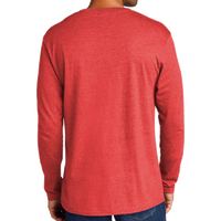 Port & Co Tri Blend Long Sleeve Tee, Bright Red Heather, Back view