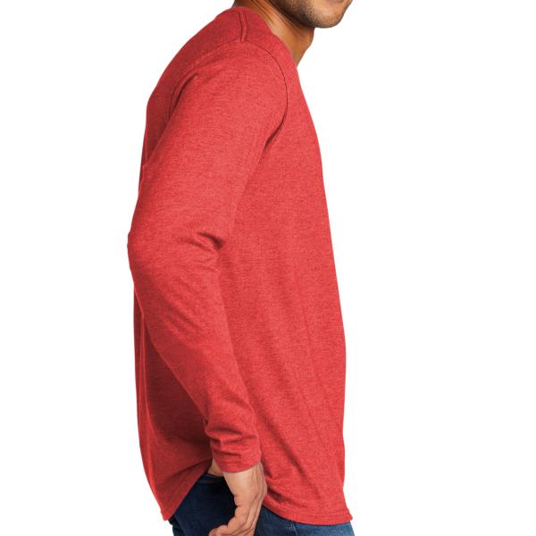 Port & Co Tri Blend Long Sleeve Tee, Bright Red Heather, Right Sleeve view