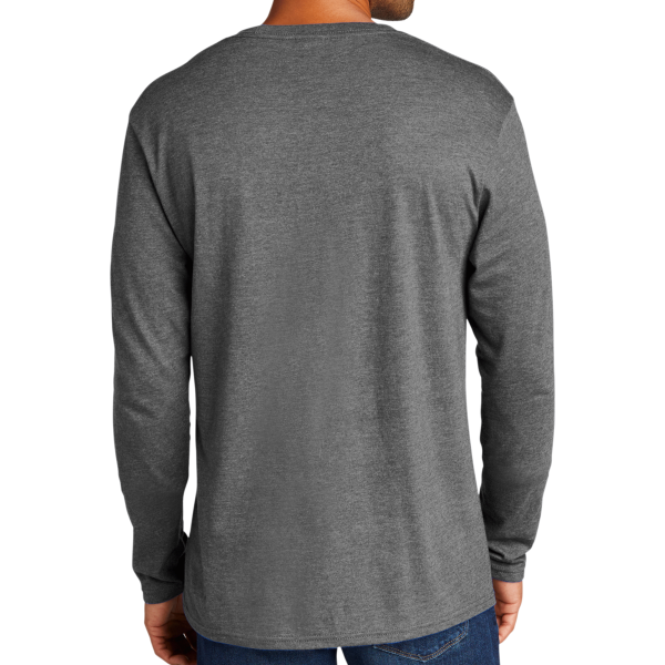 Port & Co Tri Blend Long Sleeve Tee, Graphite Heather, Back view