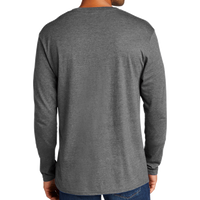 Port & Co Tri Blend Long Sleeve Tee, Graphite Heather, Back view