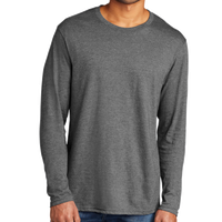 Port & Co Tri Blend Long Sleeve Tee, Graphite Heather, Front view