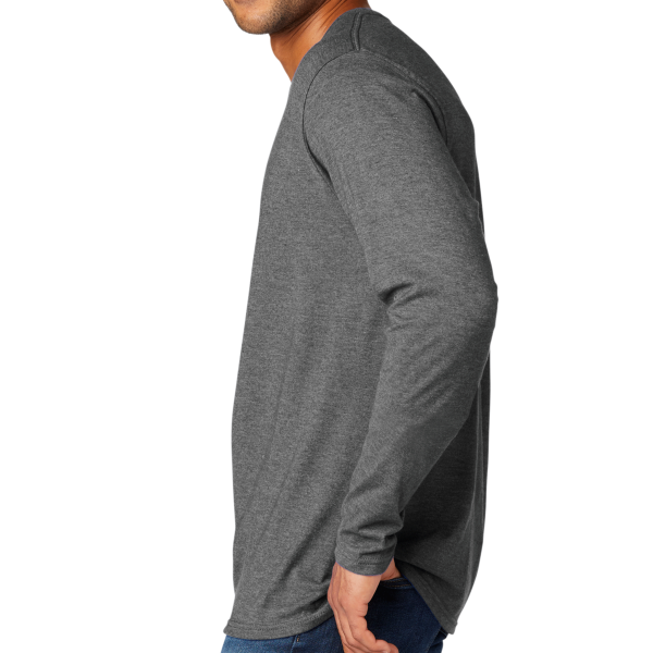 Port & Co Tri Blend Long Sleeve Tee, Graphite Heather, Left Sleeve view