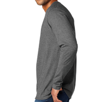 Port & Co Tri Blend Long Sleeve Tee, Graphite Heather, Left Sleeve view