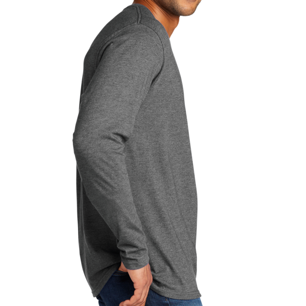 Port & Co Tri Blend Long Sleeve Tee, Graphite Heather, Right Sleeve view