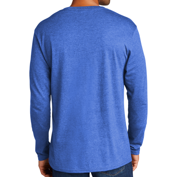 Port & Co Tri Blend Long Sleeve Tee, Heather Royal, Back view