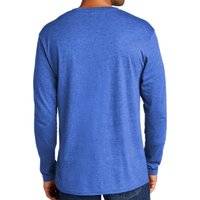 Port & Co Tri Blend Long Sleeve Tee, Heather Royal, Back view