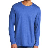 Port & Co Tri Blend Long Sleeve Tee, Heather Royal, Front view