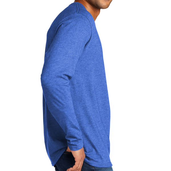 Port & Co Tri Blend Long Sleeve Tee, Heather Royal, Right Sleeve view